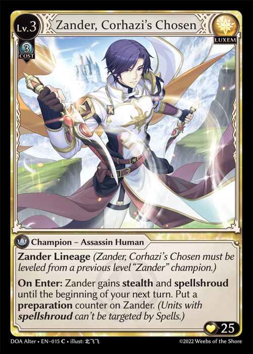 Zander, Corhazi’s Chosen